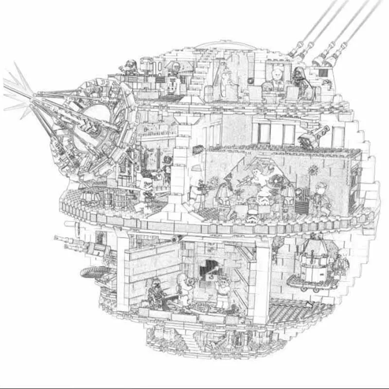 In stock classic death star ship assembly building block model set