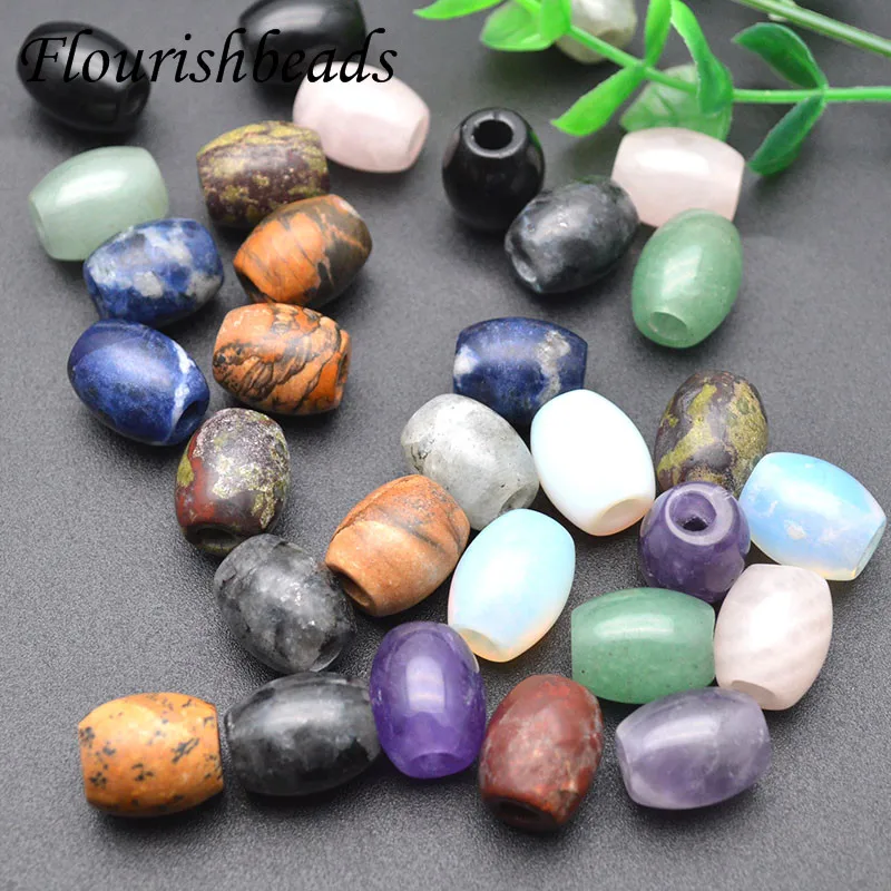 

Wholesale 20pcs 13x16mm Good Quality Mix Natural Stone Rice Shape 5mm Big Hole Beads for DIY Bracelet Jewelry Making