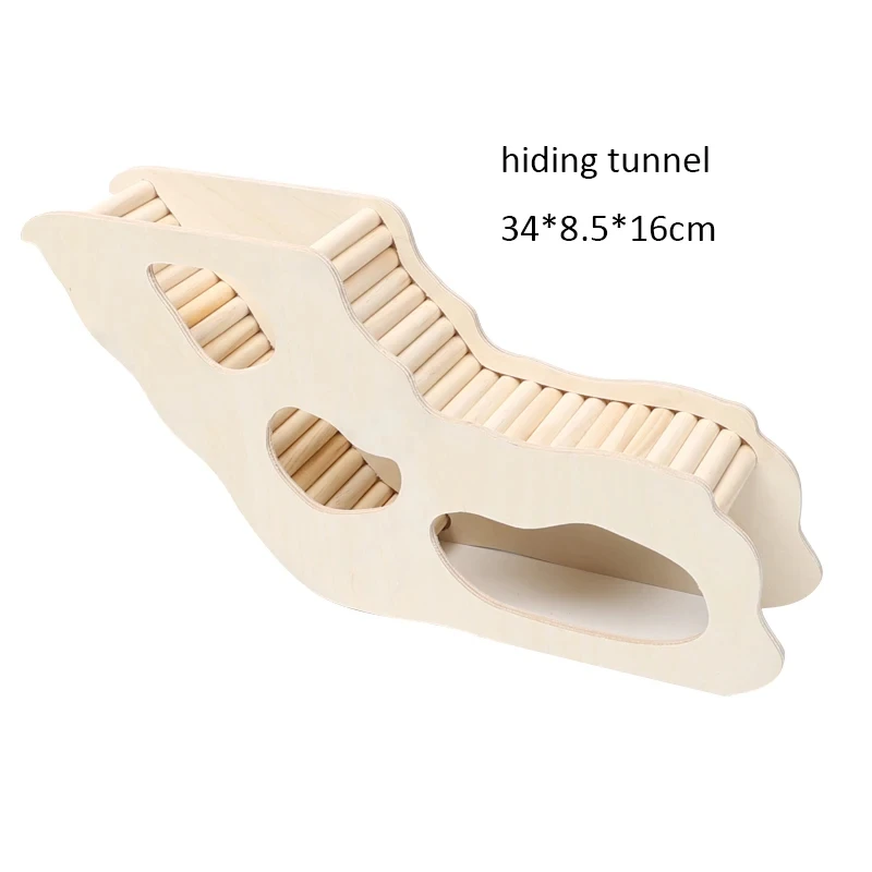 Wooden Hamster Under-ground Hiding Tunnel w/ Climbing Ladder for Hamsters Gerbils Mouse Small Pets Playing House small pet tunnel hamster cage tunnel