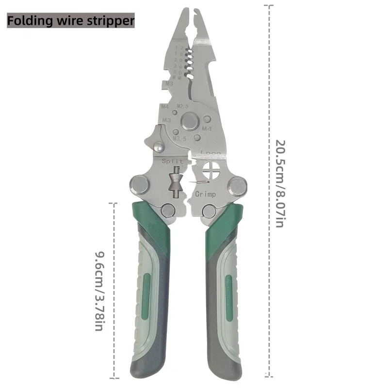 1pc Multi-Functional Folding Wire Cutter,Heavy-Duty Metal Construction with Ergonomic Handles,Compact Foldable Design