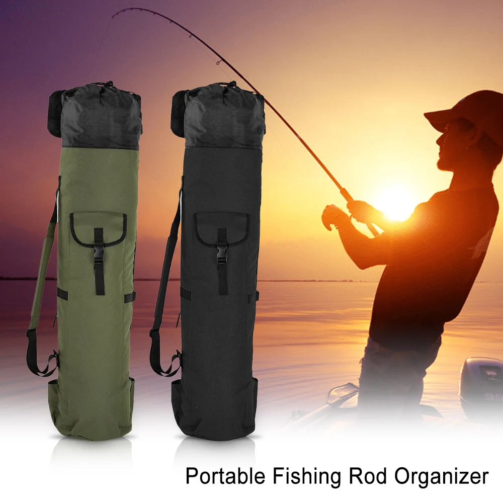 Folding Fishing Pole Bag Portable Fishing Rod Case Pole Holder Large