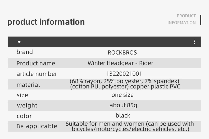 ROCKBROS Winter-Fahrradmaske, volles Gesicht, winddicht, warm halten, Fahrradmaske, Sturmhaube, Outdoor-Sport, Motorrad, Ski, Fahrradkappen, Schal – Detail 2