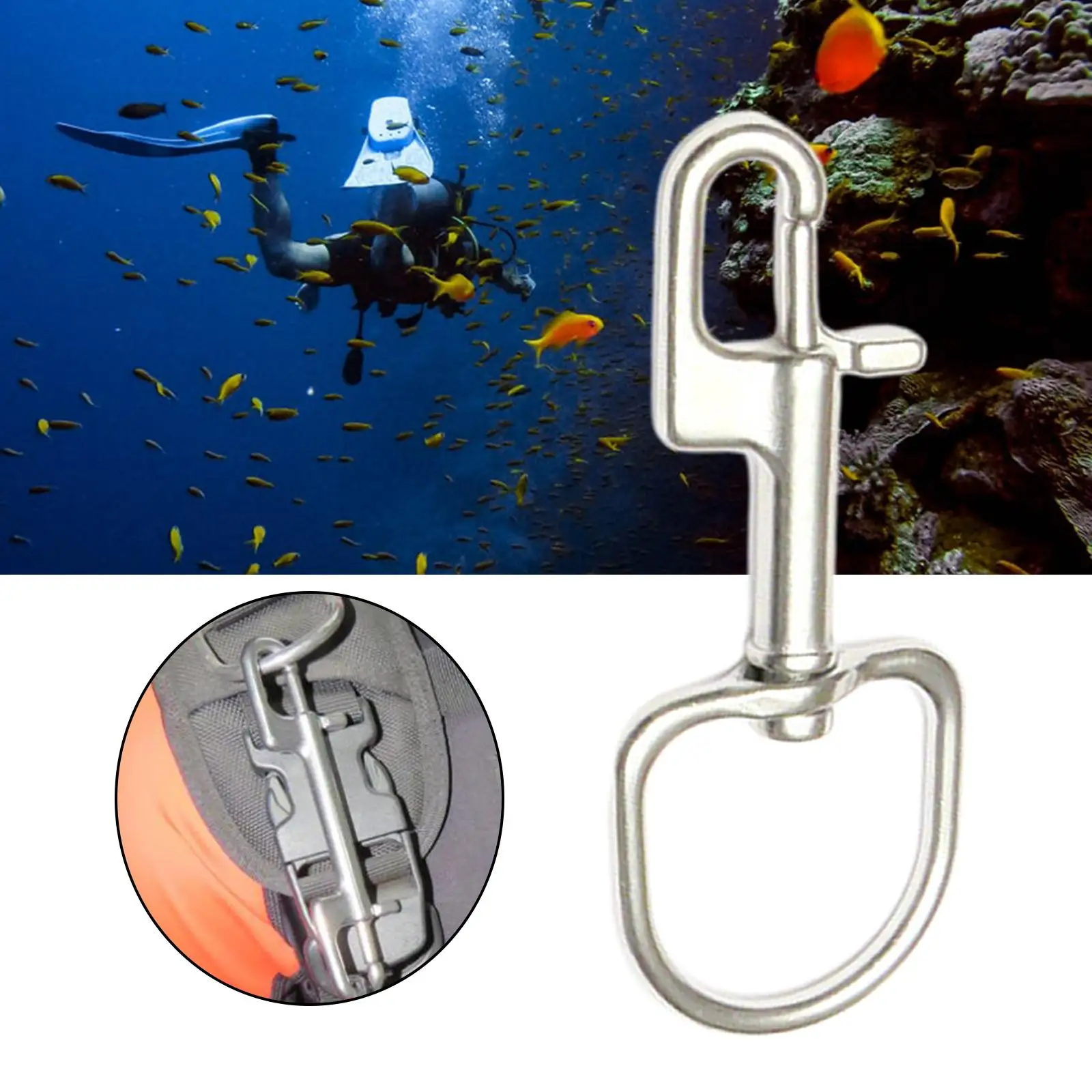 Details about   Brass Clip Hook 3 Scuba Diving Swivel Strap Gear Keeper Green GC64GRN 