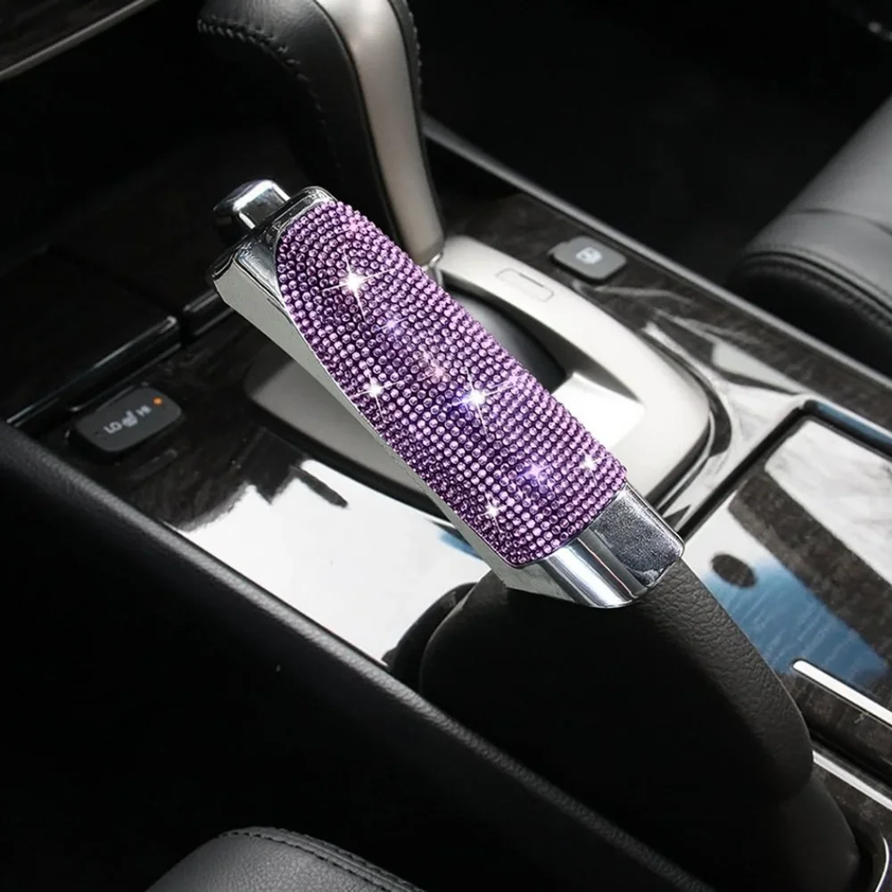 Universal Crystal Car Handbrake Covers Anti-slip Auto Gear Shift Collars Diamond Car Bling Accessories Interior for Woman