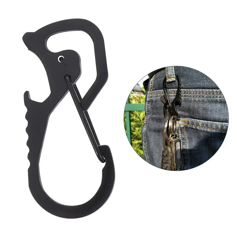 

Carabiner Opener Camping Bottle Buckle Keychain Clip Outdoor Carabiners Shaped D Rings Beer Multitool Metal Keychains Hook Snap