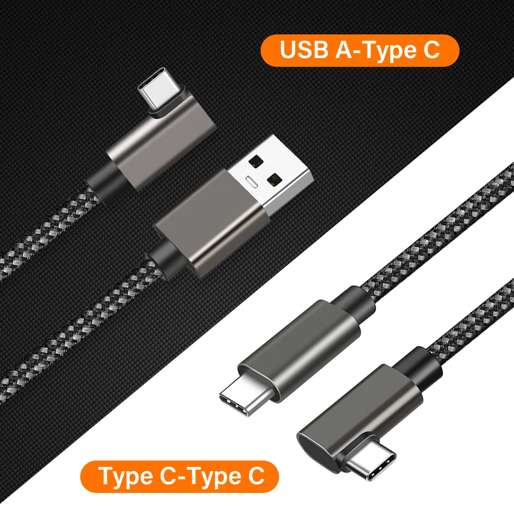 Versatile 5M Elbow USB 3 Charging and Data Cable - USB Type A/C to C