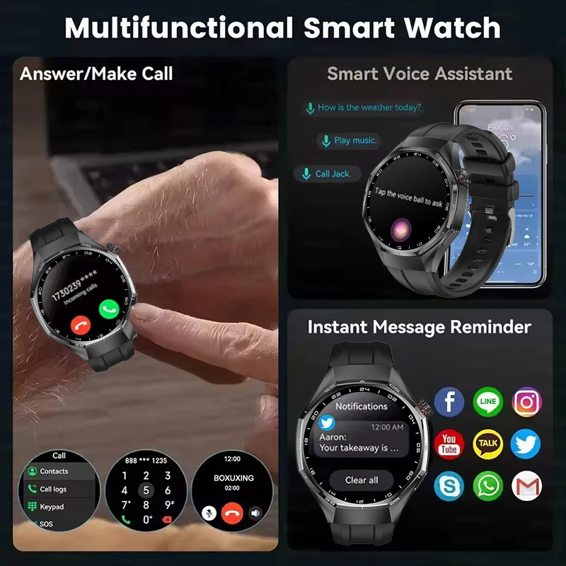2026 New Global Version Watch 6 Pro GPS Smart Watch Men AMOLED Screen Sports Fitness Track Bluetooth Call Waterproof Smartwatch 6