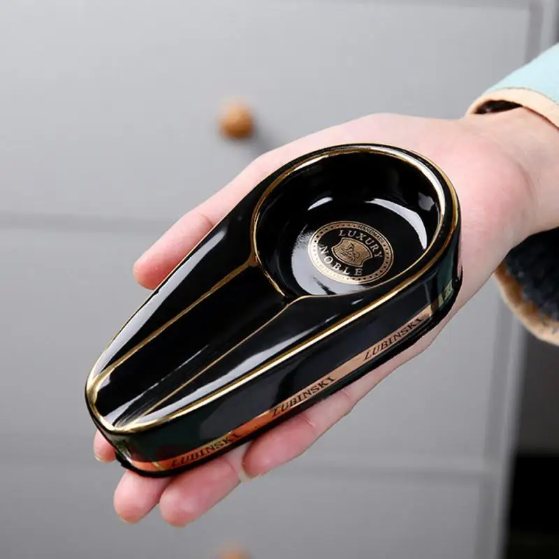 Classic Ceramic Anti-slip Pocket Cigar Cigarette Ashtray Stand Single Cigar Holder Creative Accessories ceramic ashtray