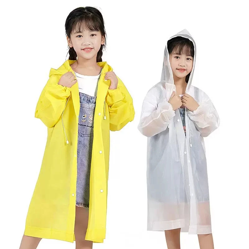 Raincoat Poncho EVA Children Raincoat Thickened Waterproof Rain Coat Kids Clear Transparent Tour Waterproof Rainwear Student travel Rain Poncho