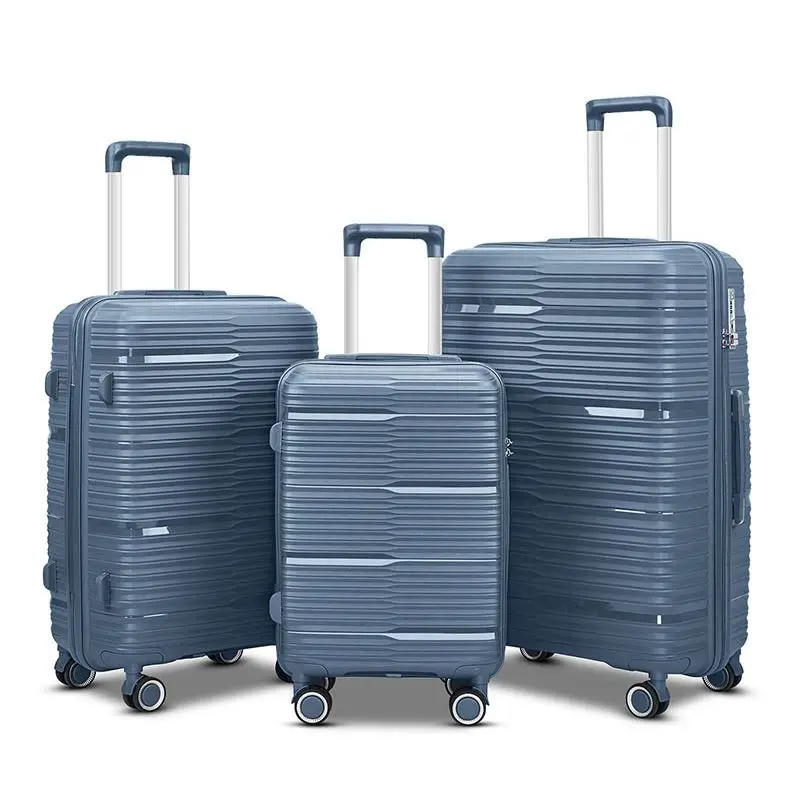 3Pcs PP Luggage Case Boarding Box Suitcase Universal Wheel Password Travel 20/24/28 Inch Sets