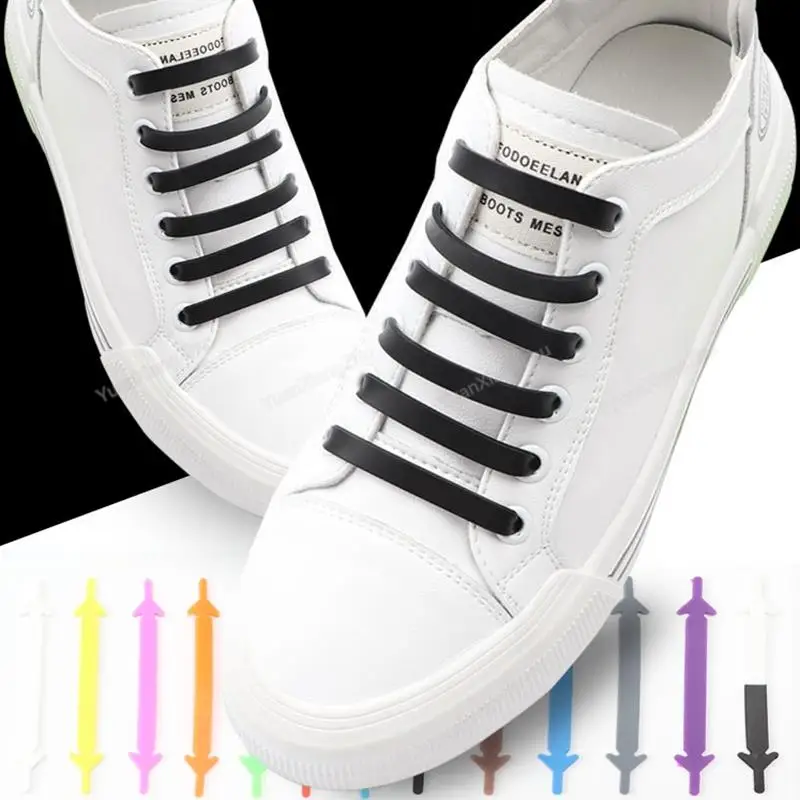 Lacci Senza Nodo per Bambini e Adulti Lacci Elastici in Silicone per Scarpe da Ginnastica Lacci Piatti Senza Lacci