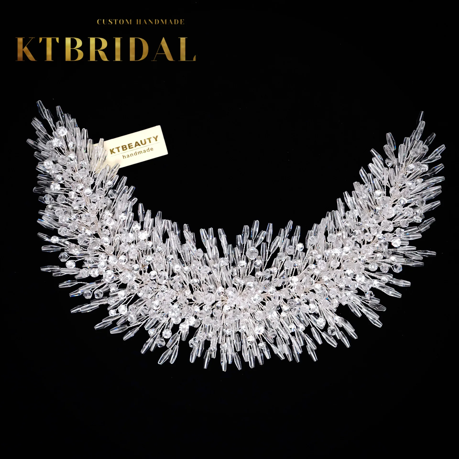 신제품 KTBRIDAL 티아라 크라운 수제 신부 헤드 피스, 크리스탈 진주 패션 쥬얼리 여성 선물 웨딩 액세서리