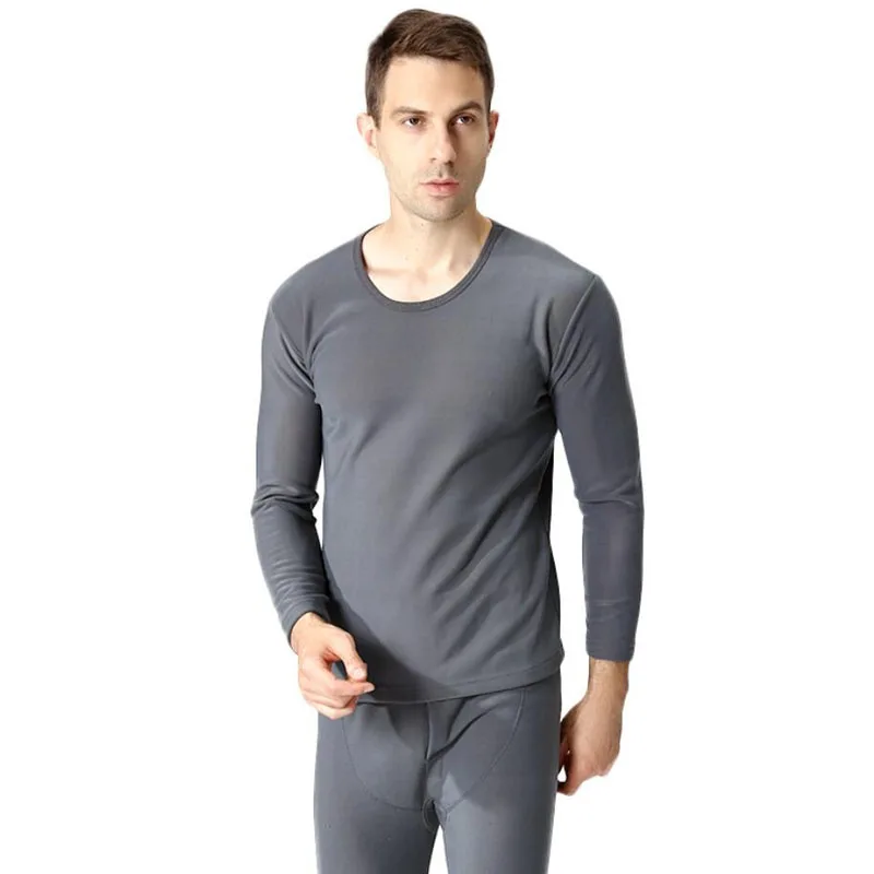 Winter Fleece Thick Mens cotton Thermal Underwear Tops Large Size 8XL 9XL Long Sleeve fleece tshirt Soft Underwear tees 9xl 8xl 3