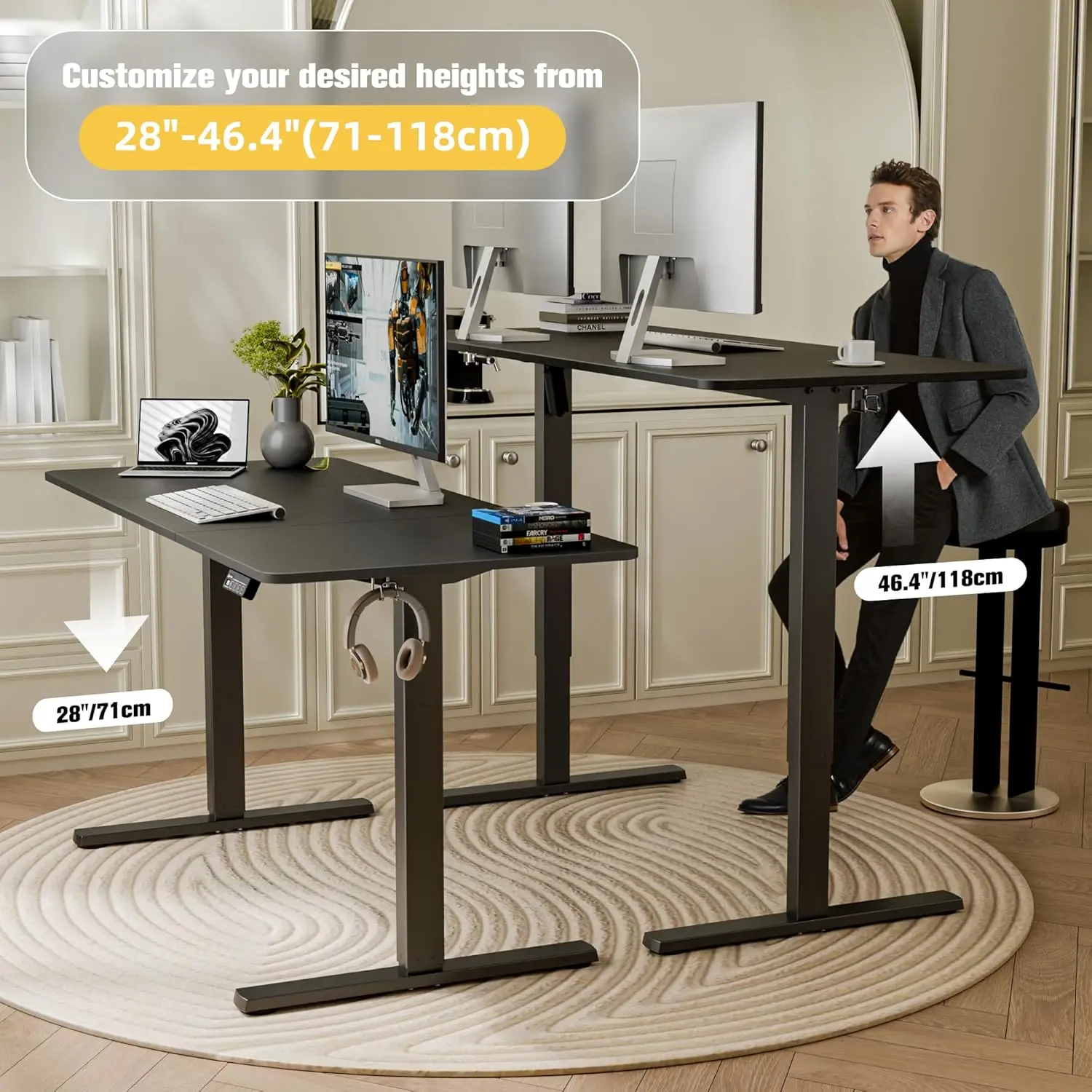 هنريز شوب طاولة مكتب كمبيوتر قابلة للتعديل