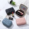 Portable Leather Cosmetic Bag Mini Lipstick Envelope Fashion Coin Purse with Makeup Mirror 4