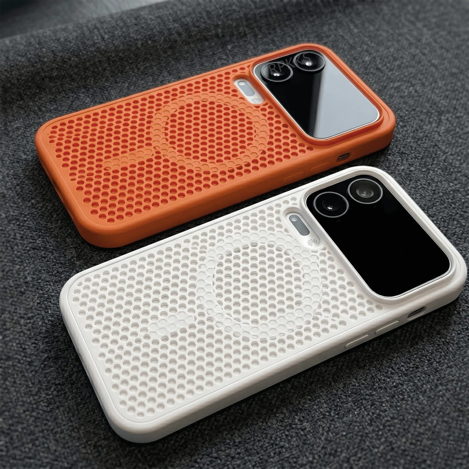 Honeycomb Mesh Heat Dissipation Phone Case with Magsafe Magnetic Hard Back and Silicone Cover