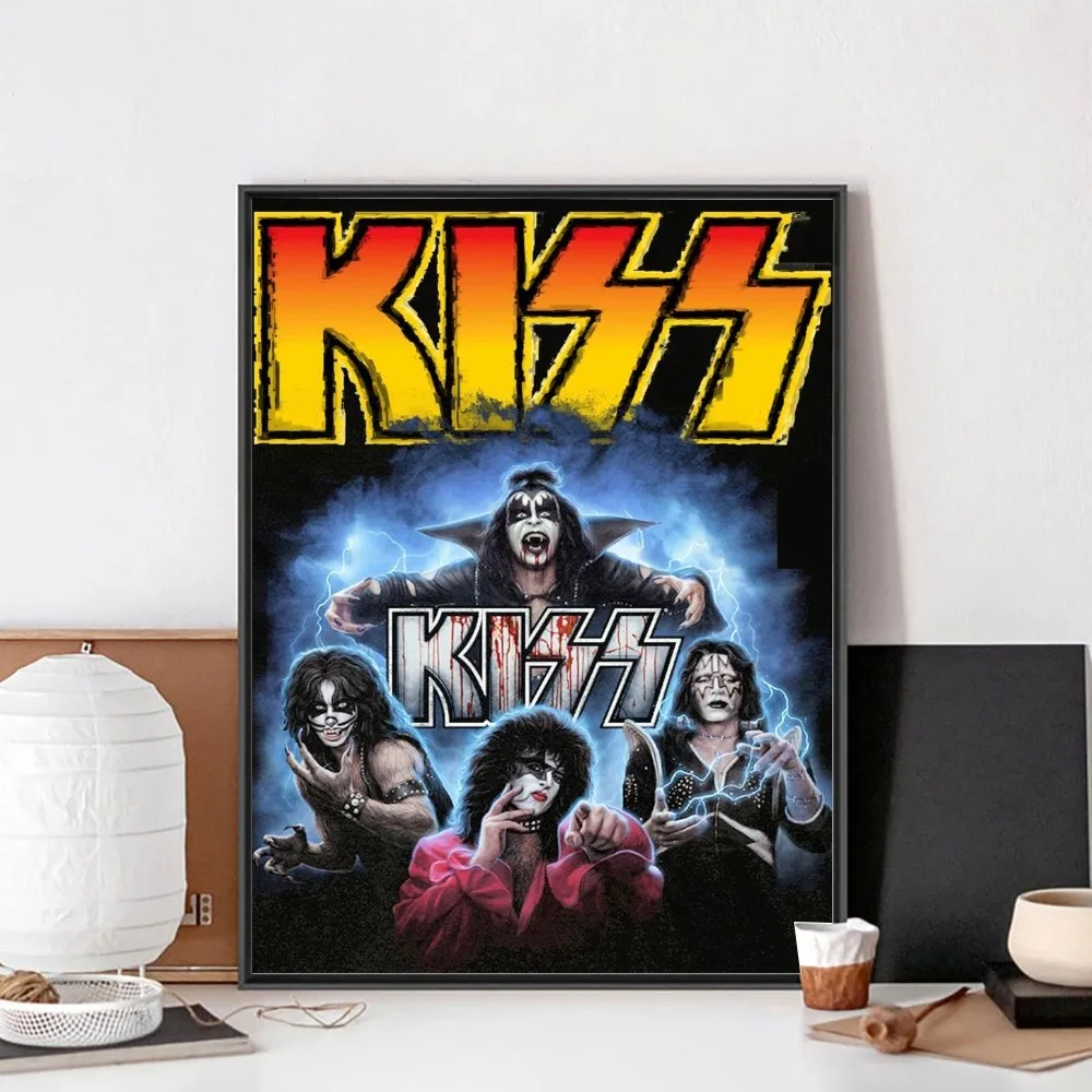 Rock Band Kiss Kraft Poster No Framed Poster Kraft Club Bar Paper Vintage Poster Wall Art Painting Bedroom Study Stickers