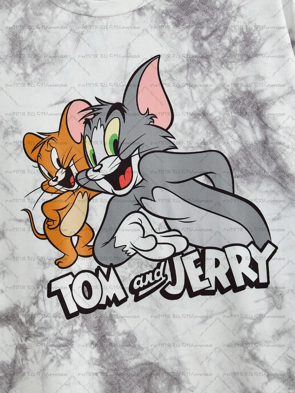 TOM&JERRY Cartoon Pattern Printed Knitted Cute Children's Casual Top Fashion Street T-shirt Summer Adult Short sleeved T-shirt 6