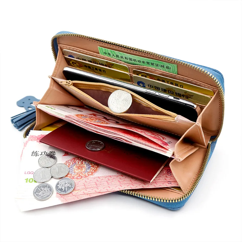 New Women Phone Bags Long Wallets Free Name Engraving Cute Card Holder Zipper Female Purse Minimalist Coin Pocket Women's Wallet 4