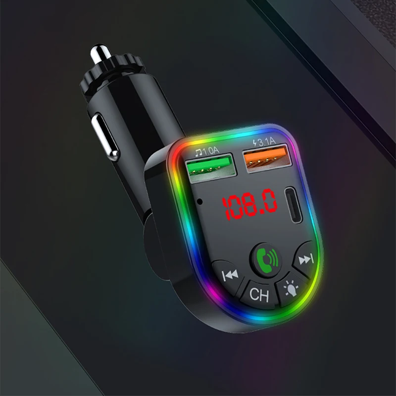 FM Transmitter Bluetooth Audio Adapter Car MP3 Player Bluetooth Music Player Car Bluetooth Adapter Type-C Dual USB Car Charger MP3 Music Player 5.3 FM Transmitter Handsfree Calling Audio Adapter