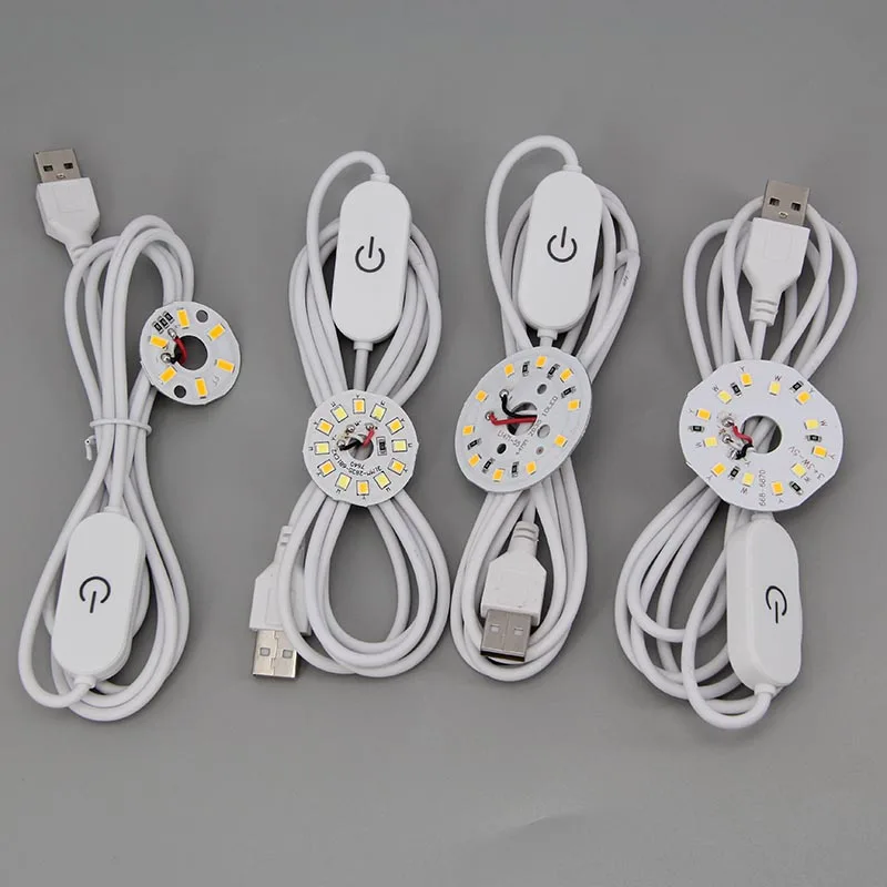 31mm 44mm DC 5V 3W USB LED Lights 2835 chip dimmer Reading Night Light Board Desk Book tablet Lamp touch Switch power cable