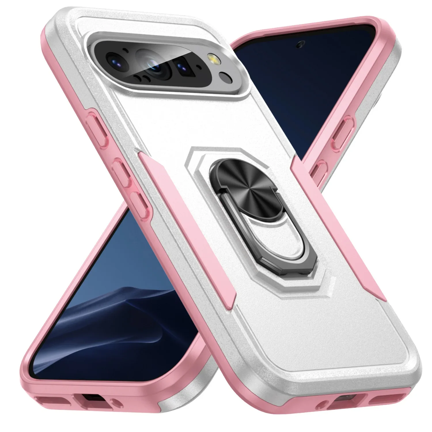 CoolGadget Handyhülle Armor Shield Case Für Google Pixel 6a 6,1 Zoll, Outdoor Cover Magnet Ringhalterung Handy Hülle Für Pixel 6a, Handy Case, Handy Sleeve