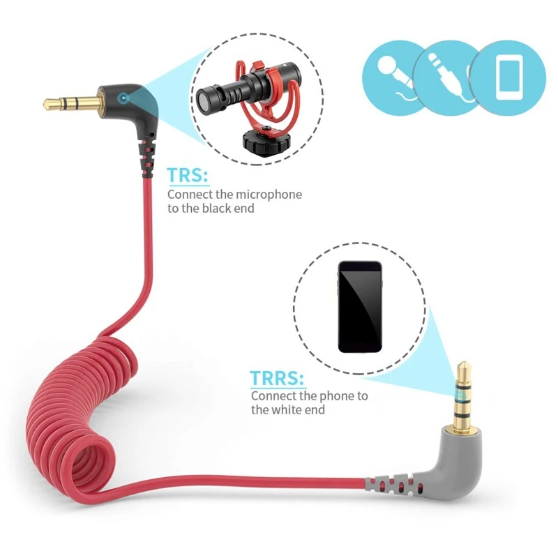 Cavo adattatore da TRS a TRRS da 3,5 mm Cavo microfono patch per Rode SC7 | IT