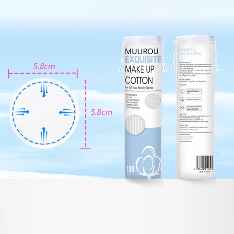 Description Picture 2 of item100PCS/Bag Disposable Cotton Pad Cosmetic Wipes Nail Art Clean Round Cotton Pads Soft Daily Supplies Facial Makeup Remover Tool