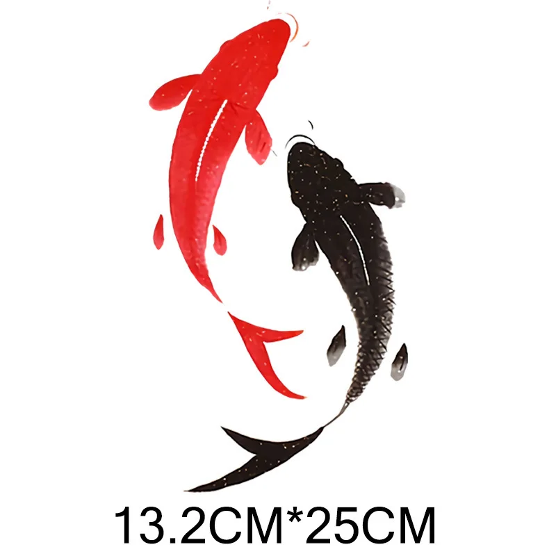 잉크, 꽃, 새, 물고기, 열전사 인쇄, 핫 스탬핑, 고양이 의류 스티커, 태극권 그림, 비닐 패치
