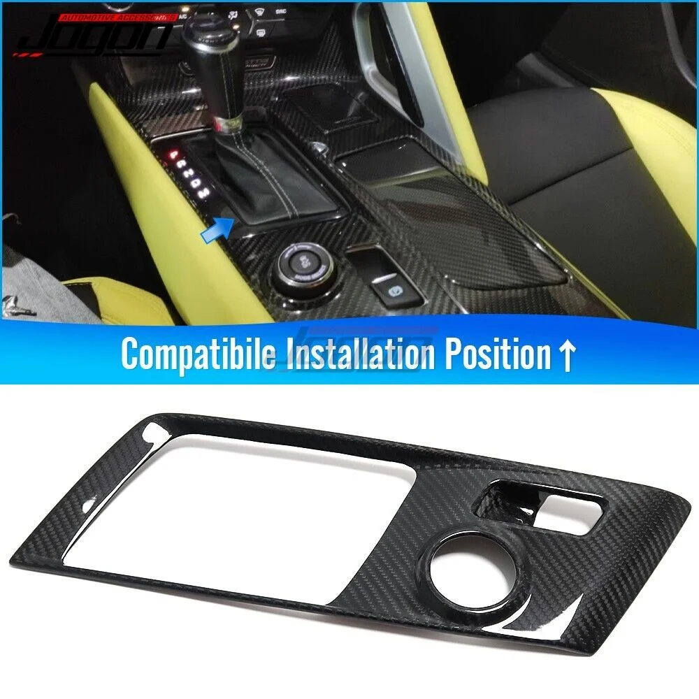 

For Chevrolet Corvette C7 ZR1 Z06 2014-2019 Real Carbon Fiber Car Central Console Gear Shift Panel Trim Cover Trim Accessories
