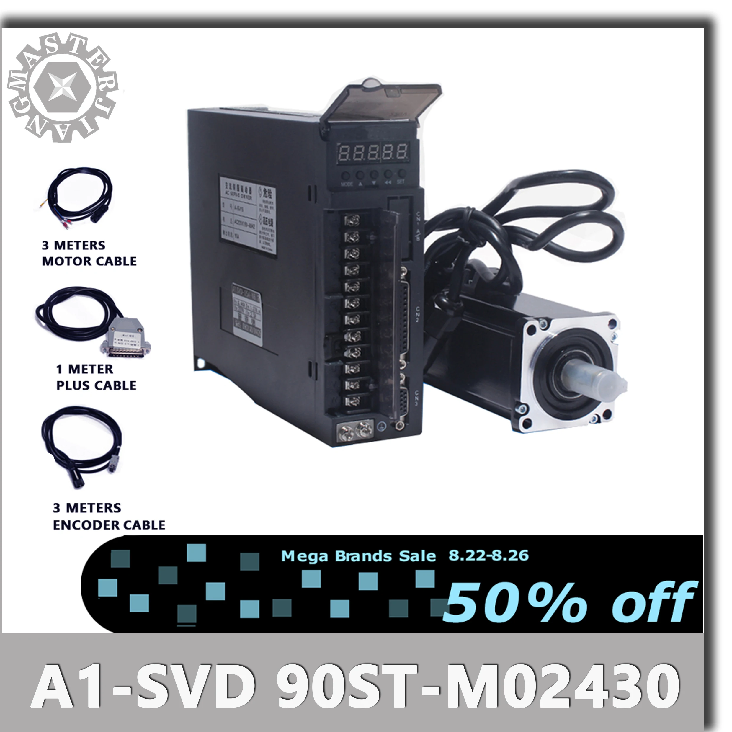 220V 90ST M02430 0,75 KW AC Servo motor 2,4 N.M. 750W 3000 MIN Single ...