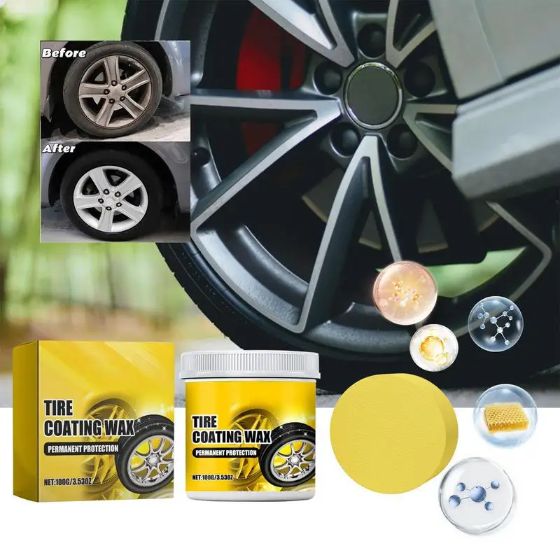 

100g Tire Cleaner Wax Rim Cleaner Dust Wheel Cleaner Agent Remover Tire Coating Wax Car Tire Gloss And Shine Coating Agent