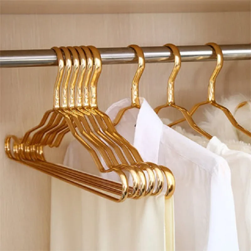 

Storage Metal Aluminium Saver Alloy Hngers Wardrobe Drying Coat 10Pcs Clothes Clothing Hangers Hanger Anti-slip Space Rack