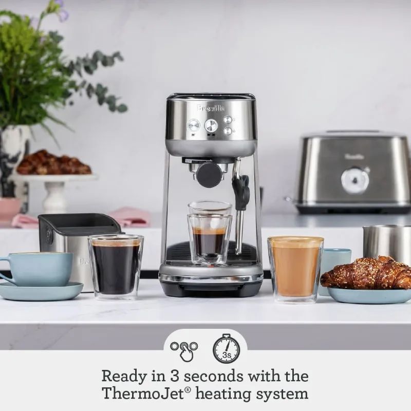 Breville the Bambino Espresso Machine with Auto Milk Frother, Espresso Maker with Seconds Heat Up, BES450BSS   coffe machine 2