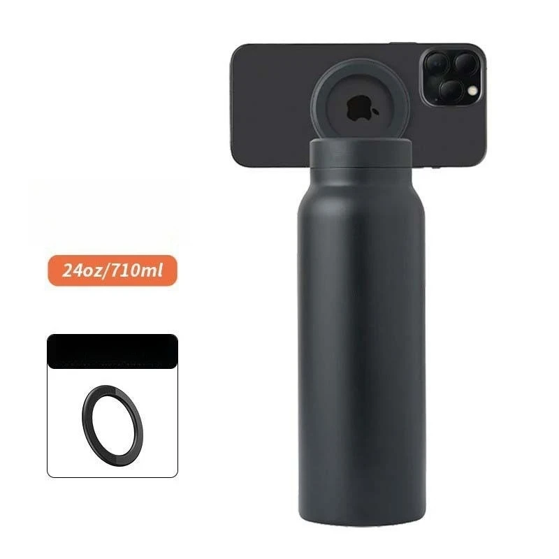 304 Stainless Steel Magnetic Cup Holder Water Bottle Insulated Sports Thermos with Cold Retention Leakproof for Car Travel