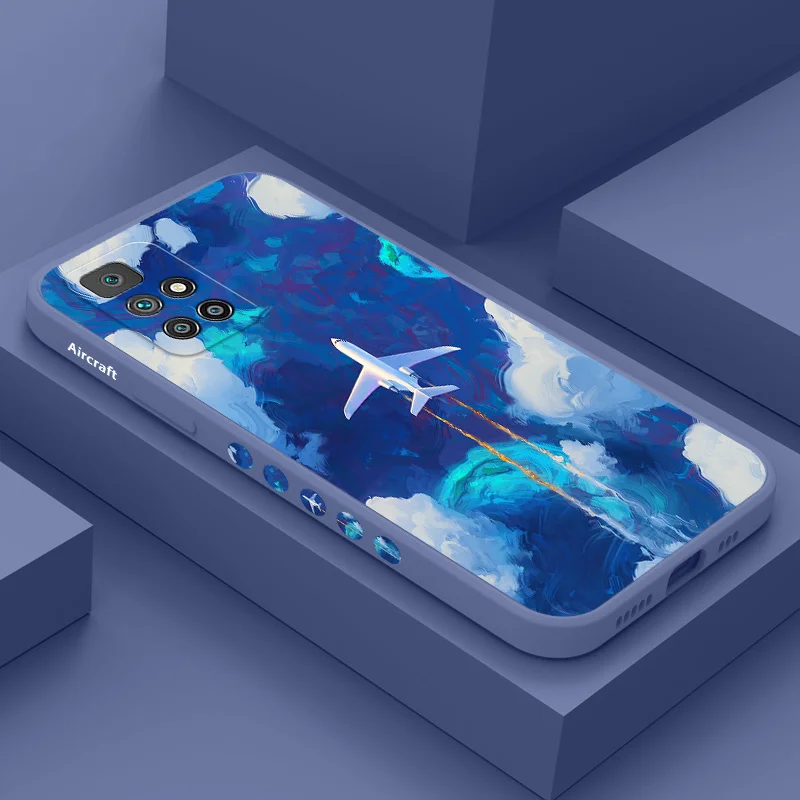 

Aeroplane Sky Phone Case For Xiaomi Redmi 12C 10 10C 10A 9 9T 9A A1 Pro Plus 4G 5G Liquid Silicone Cover