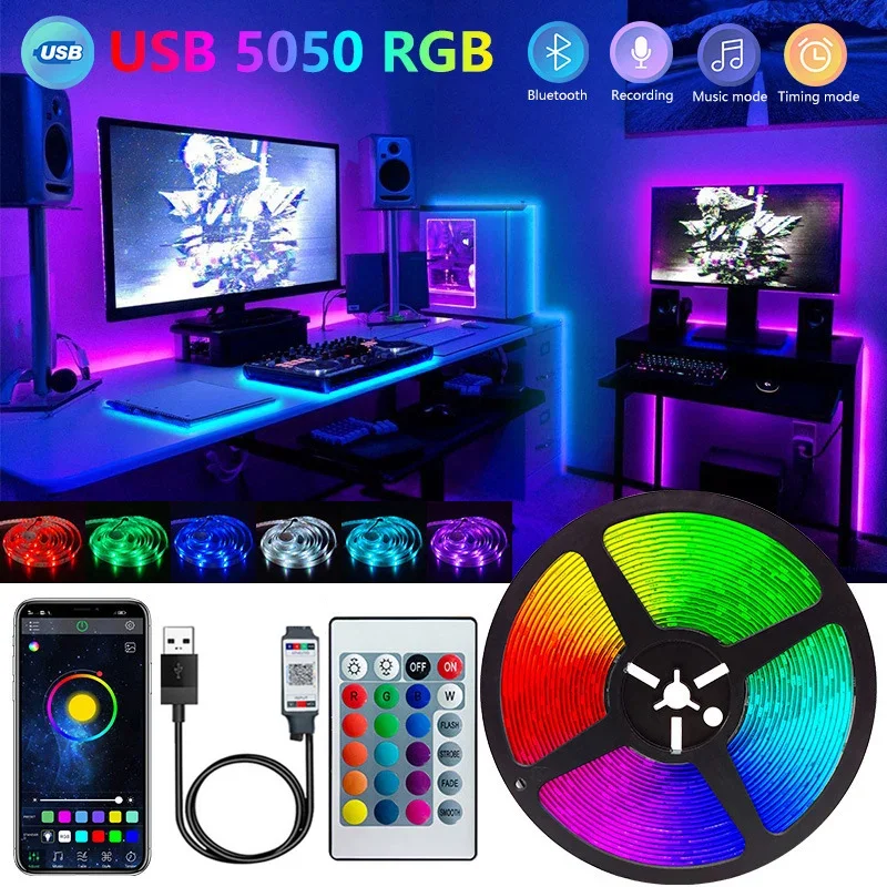 Гибкая светодиодная лента RGB для подсветки телевизора, 5 В