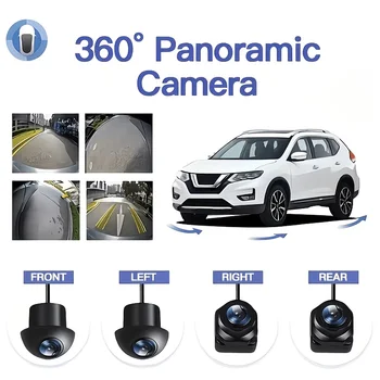 Telecamera per Auto con Visione Panoramica a 360 Gradi - Sistema di Telecamere Surround Anteriore + Posteriore + Sinistra + Destra a Colori AHD1080P