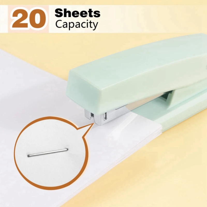 1 Piece Office Stapler Desktop Stapler Green School And University Office Supplies Portable Durable