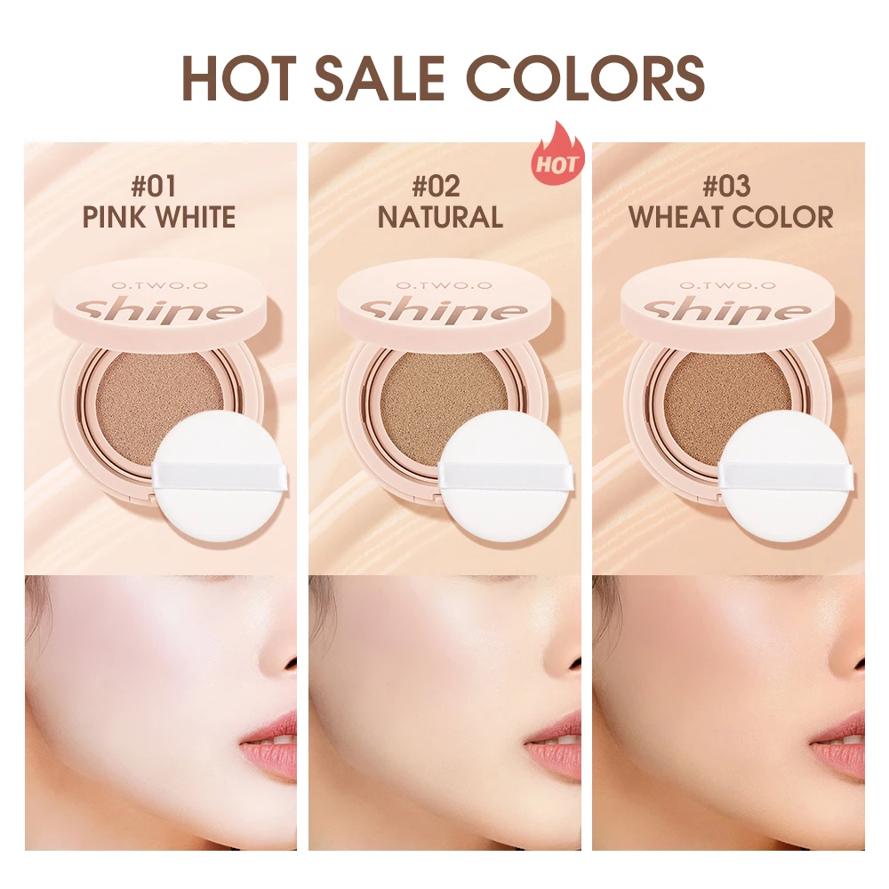 O.TWO.O Cushion Foundation 3 Colors Air Cushion BB Cream Full Coverage Breatheable Concealer Waterproof Face Foundation 6
