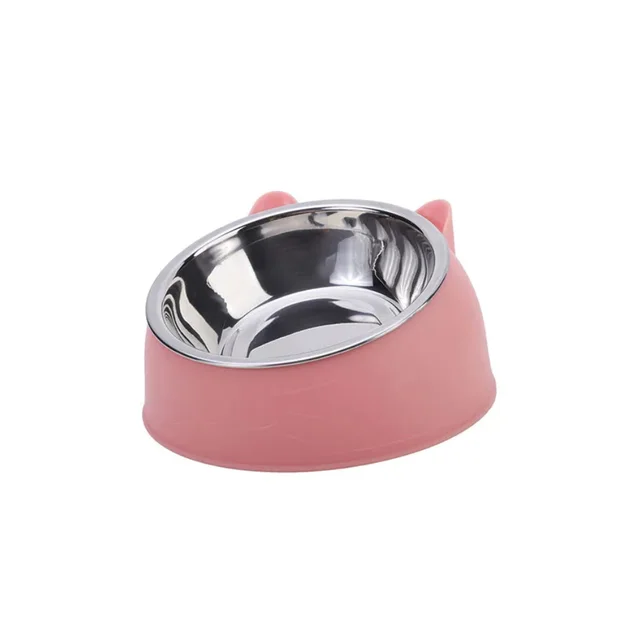 100ML Cat Dog Bowl 15 Degrees Raised Non Slip Puppy Base Cat Food Drinking Water Feeder Tilt Safeguard Neck Pet Bowl Accessories 5