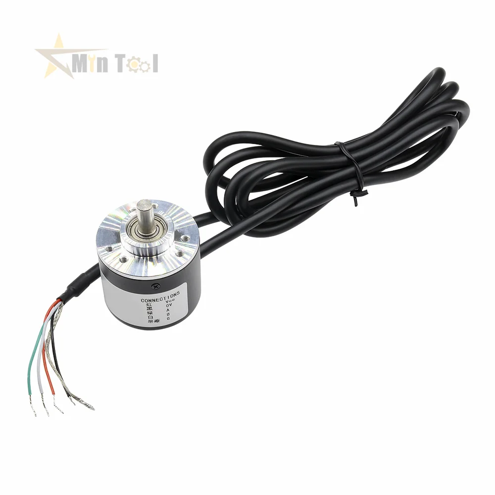 

DC 5V-24V 360 600 P/R Encoder 360p 600p Incremental Rotary AB 2 Phases 6mm Shaft Suit Displacement Measurement Tool