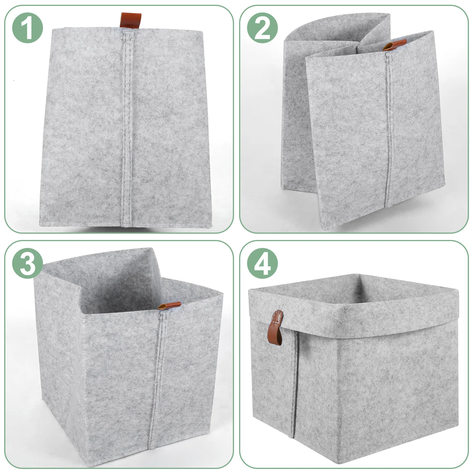 6Pcs Felt Fabric Storage Basket Large Capacity 12L Foldable Desktop Organizers Box for Home Closet Clothes Shoes Multipurpose 5