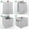6Pcs Felt Fabric Storage Basket Large Capacity 12L Foldable Desktop Organizers Box for Home Closet Clothes Shoes Multipurpose 5