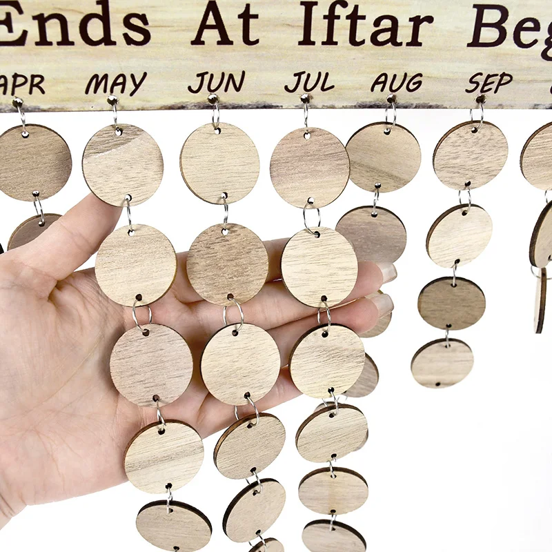 Eid Mubarak DIY Decor Wooden Calendar Pendant Family Wedding Birthday Special Days Countdown Reminder Board for Christmas Gifts christmas countdown calendar christmas advent calendar