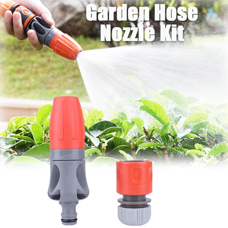 Garden Hose Nozzle Kit 1/2" or 3/4" Quick Connector Water Hose