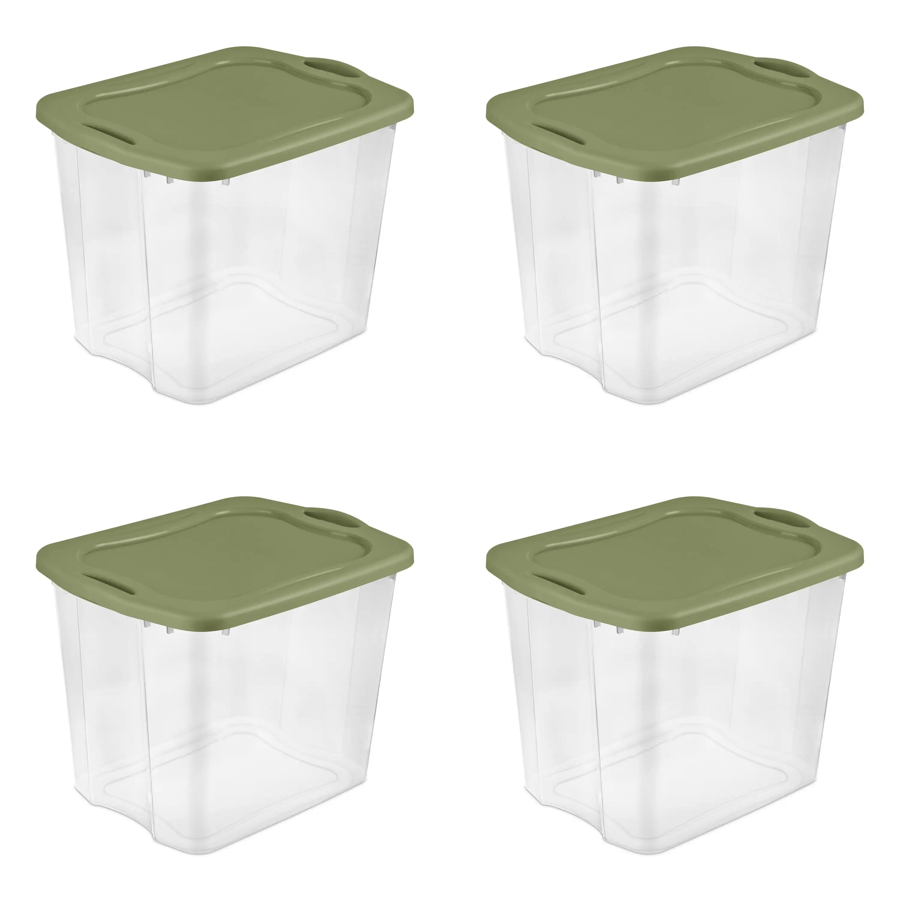 

Sterilite 95 Qt. EZ Carry пластиковые, прозрачные/шалфные бобовые, набор из 4 шт.