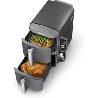 SL401 DoubleStack XL 2-Basket Air Fryer, DoubleStack Technology Cooks 4 Foods at Once, Compact Design, 10 QT, 6-in-1 1