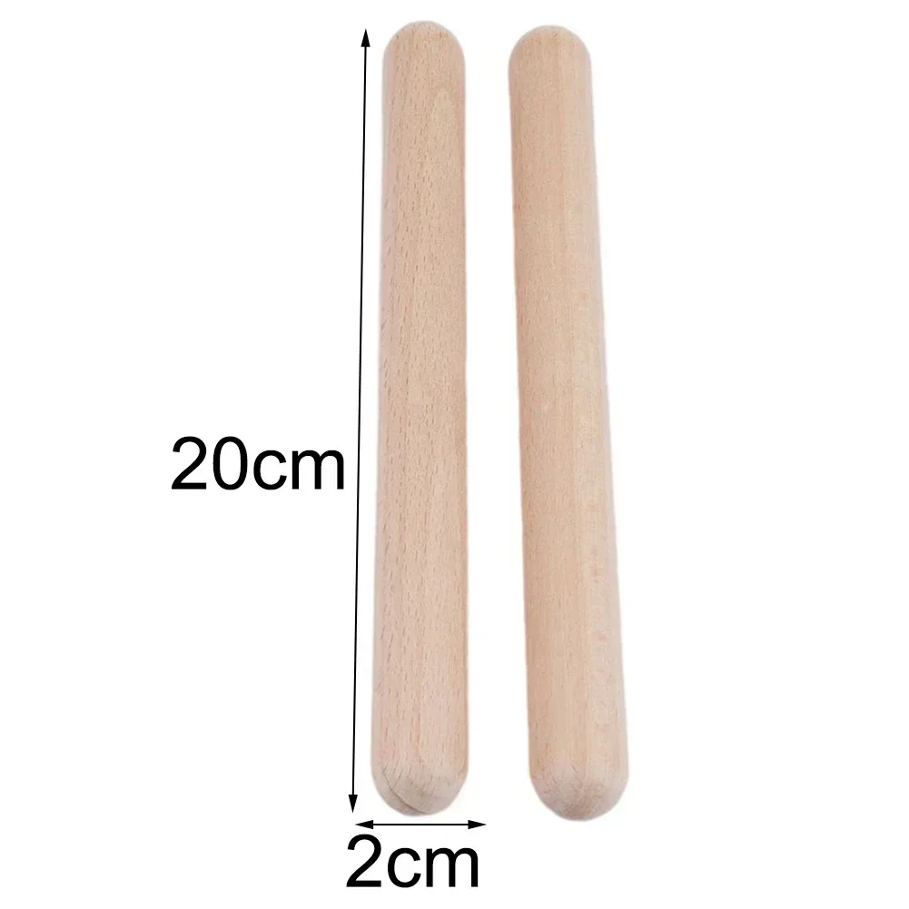 20cm Hard Wood Drum Sticks Percussion Rhythm Percussion Learning Education Toddler Music Instrument