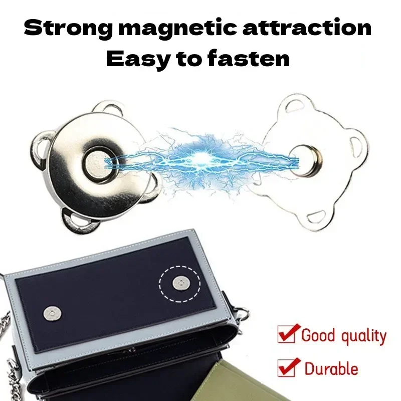 Square Magnetic Snap Fasteners Clasps Button Handbag Purse Wallet Craft Bags Parts Accessories 1-20sets